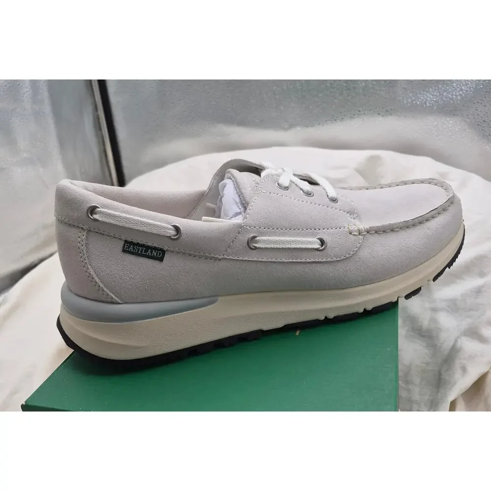 NEW Eastland Leap Trainer moc-toe boat shoes white Leather Men size 13